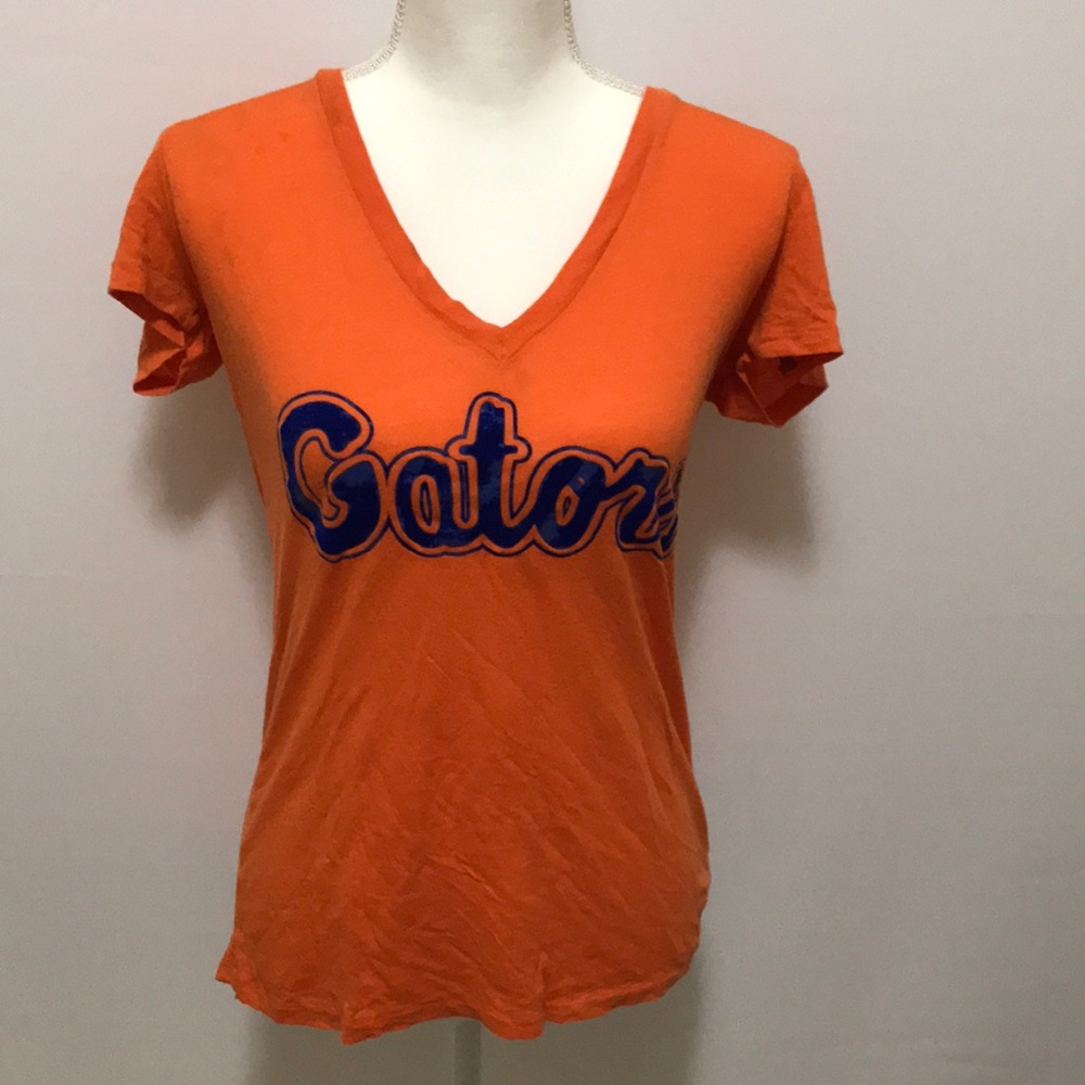 PINK Florida gators V-neck orange T-shirt Size S